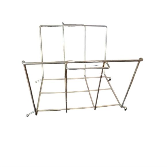 Vintage MID CENTURY MODERN BRASS Wire Megazine Rack - Picture 10 of 10